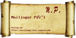 Meilinger Pál névjegykártya